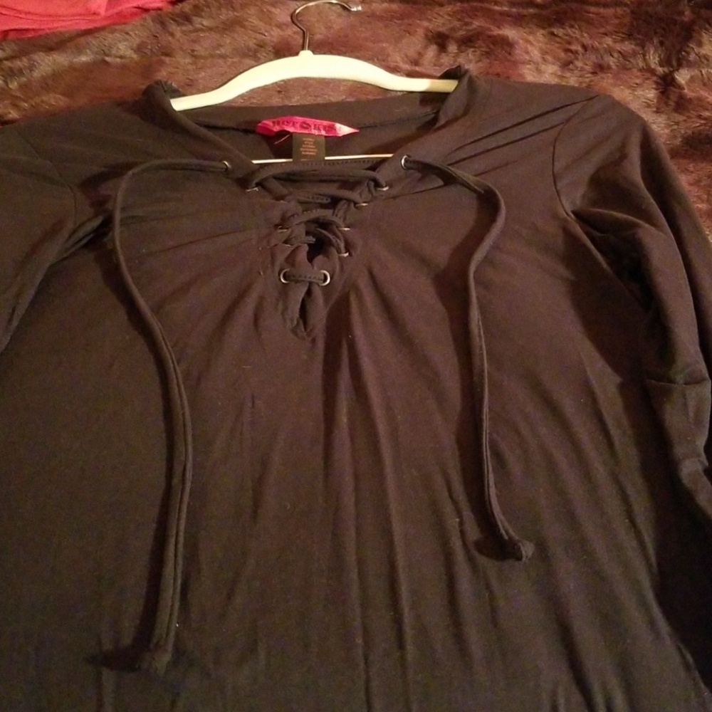 Black lace up dress